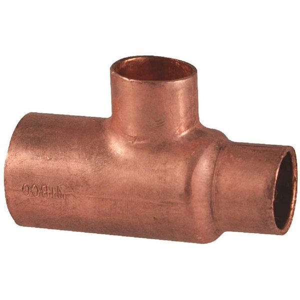Nibco 3/4 in. x 1/2 in. x 1/2 in. Copper Pressure Cup x Cup x Cup Reducing Tee Fitting I611RR341212 - main